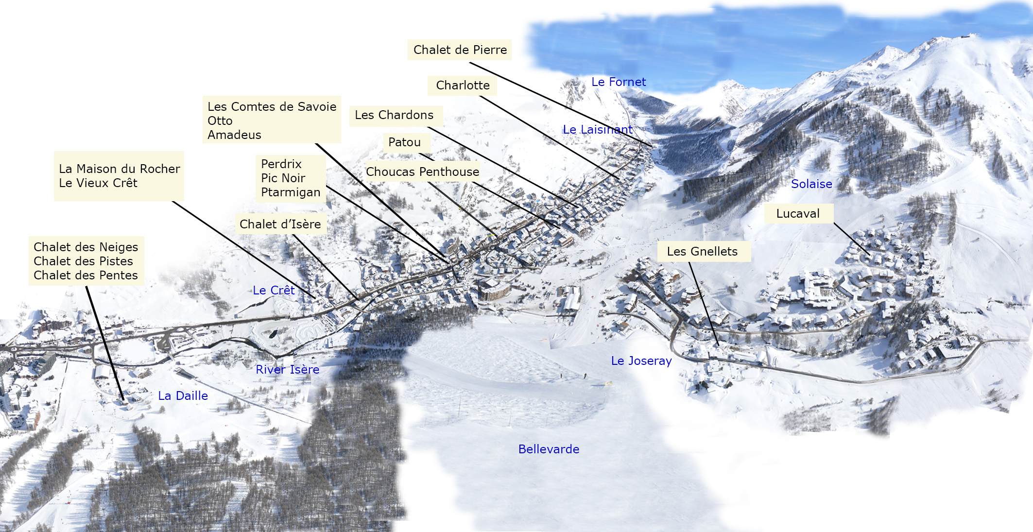 Aerial view of Val d'Isère